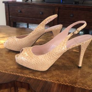 Stuart Weitzman Peep Toe Slingback Heels